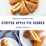 Apple cinnamon scones served on plates.