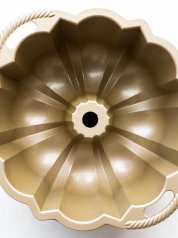 A bundt pan for baking bundt cakes.