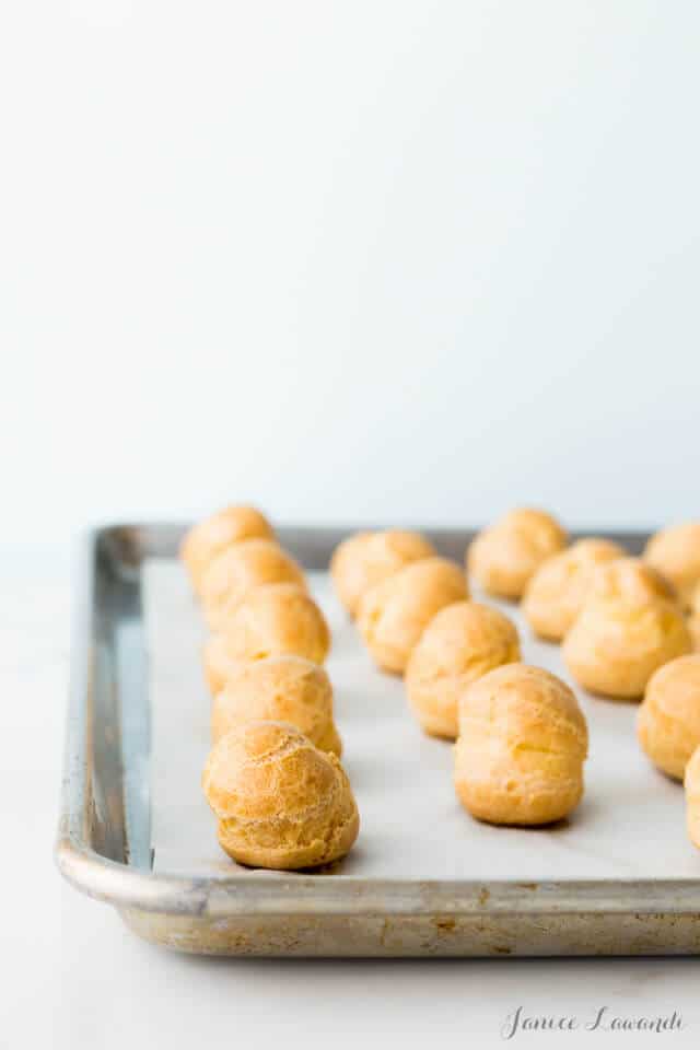 cheddar gougères | bakeschool.com