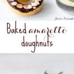 Chocolate-glazed baked amaretto doughnuts made with Almond Breeze