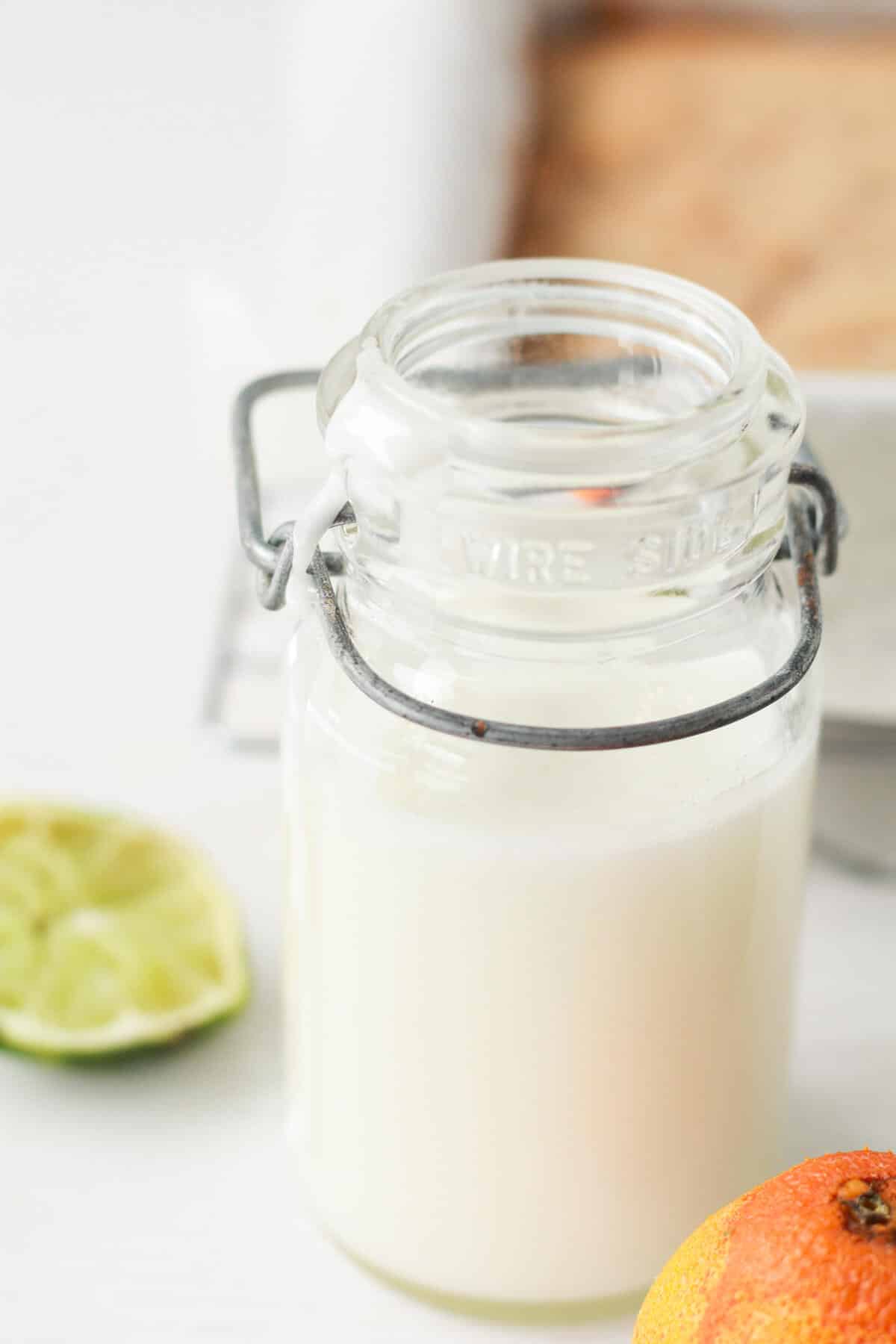 A jar of citrus glaze.