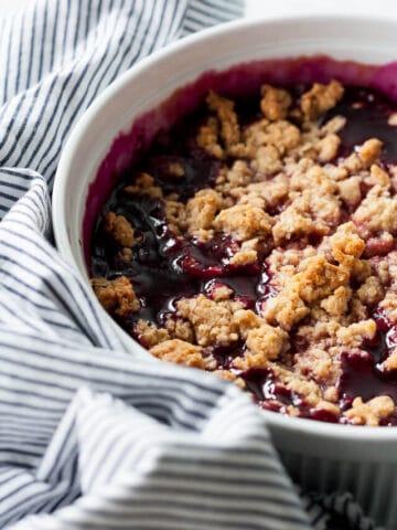 Concord grape and peanut butter crumble topping
