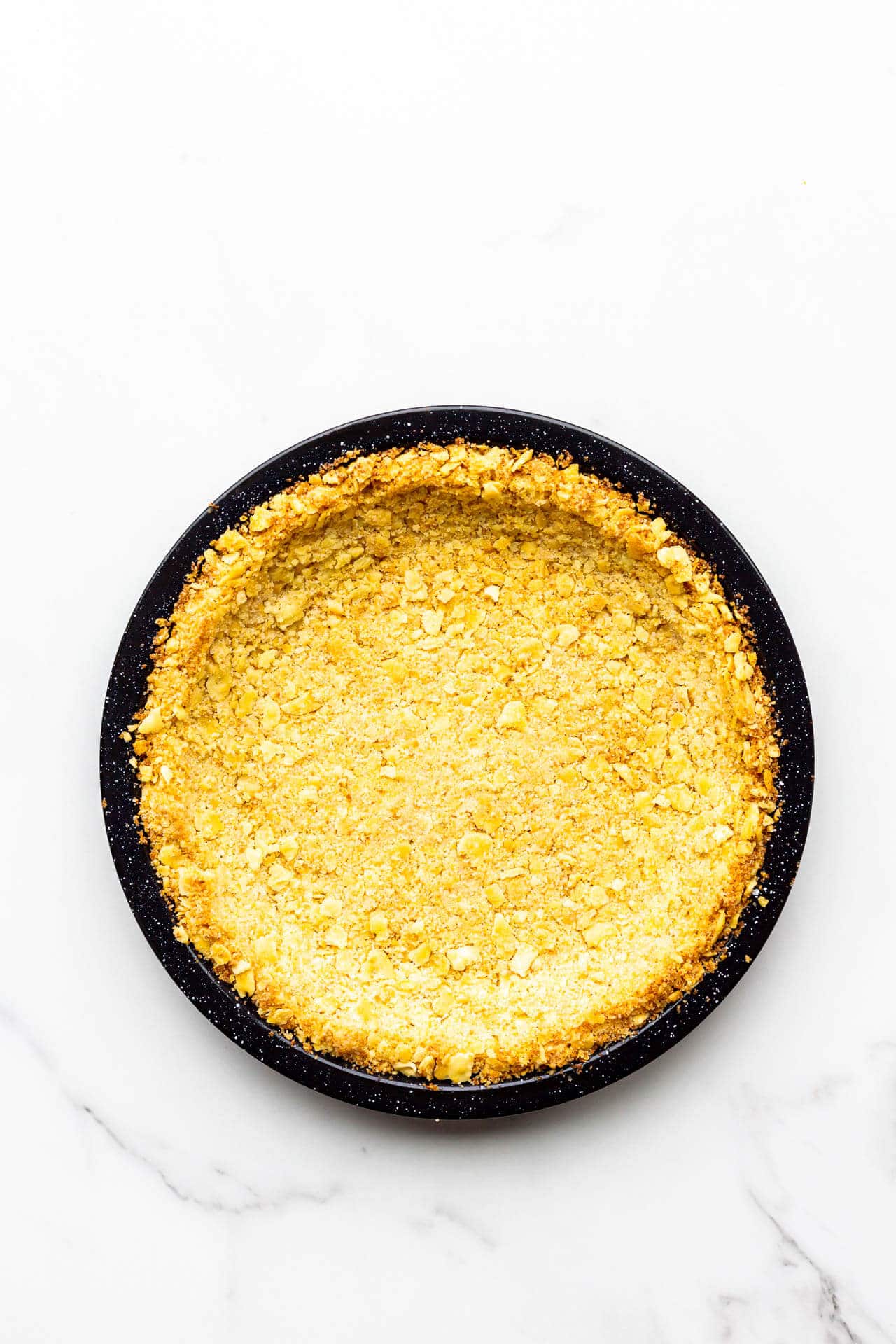 Saltine crust prebaked and ready to be filled for pie