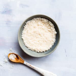 A bowl of homemade vanilla sugar.