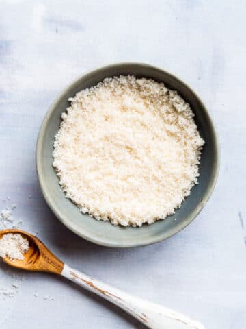A bowl of homemade vanilla sugar.