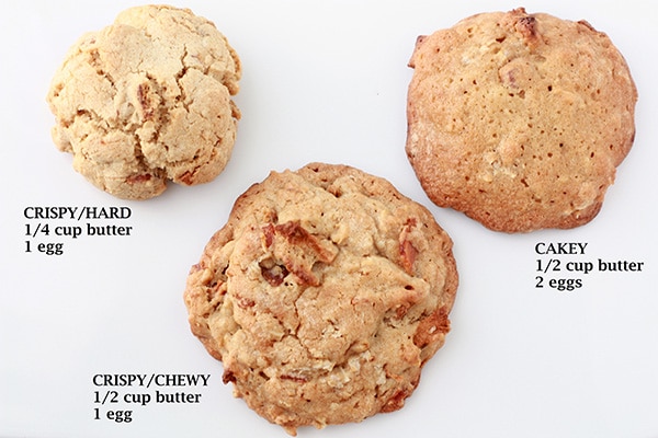 Bacon whiskey apple cookies Crispy versus chewy versus cake-y whiskey apple bacon cookies