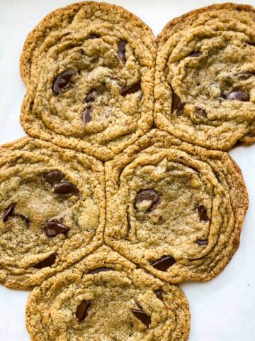 Flat cookies that spread thin in the oven and merged together into one big cookie.