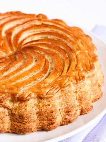 Homemade galette des rois made with puff pastry