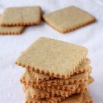 Homemade graham crackers stacked high