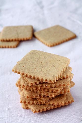 Homemade graham crackers made from scratch A stack of homemade graham crackers made from scratch