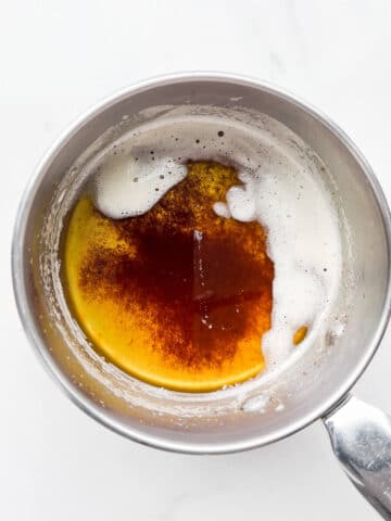 Brown butter in a saucepan.