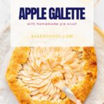 Brushing the fruit of a baked apple galette with a little maple syrup.