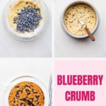 Making a blueberry crumb cake from scratch.