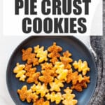 A plate of leaf-shaped pie crust cookies.