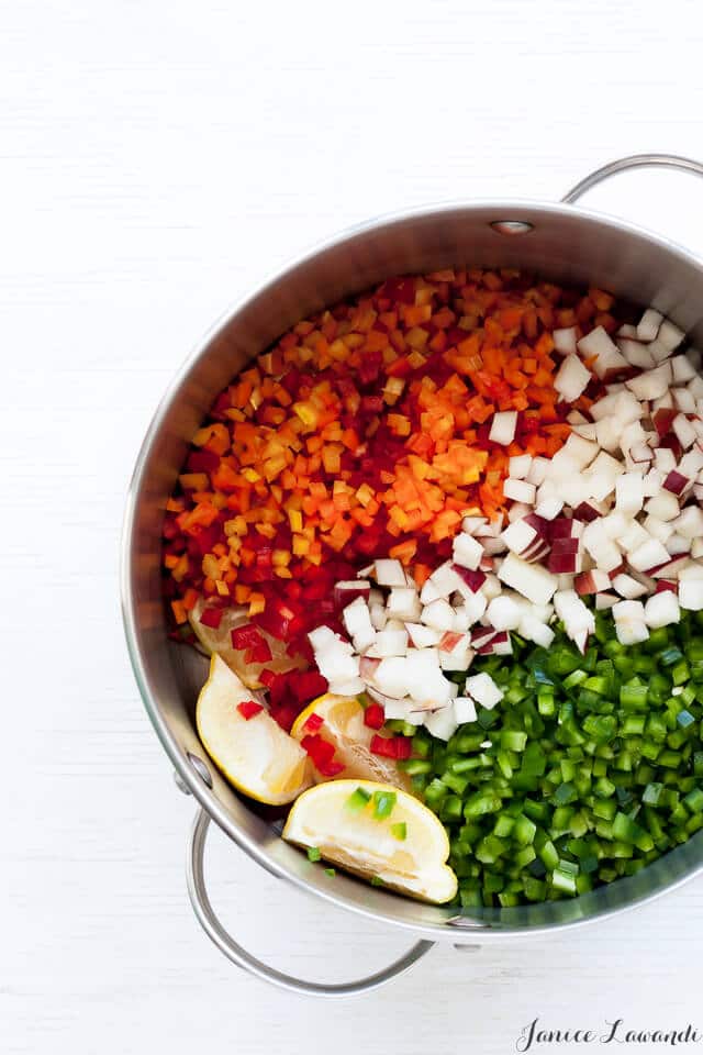 Prepping jalapeño jam