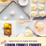 Making lemon crinkle cookies with lemon zest and lemon juice, rolling them in sugar before baking to create a crackled finish on the outside.