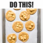 Cookies that spread out too thin when baked on a sheet pan lined with parchment.