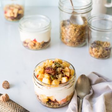 sweetango apple pie yogurt parfait with granola